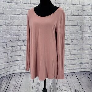 White House Black Market Womens Medium Blush Pink Long Sleeve Tunic Butter Soft